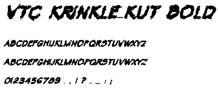 VTC Krinkle-Kut Bold Italic font